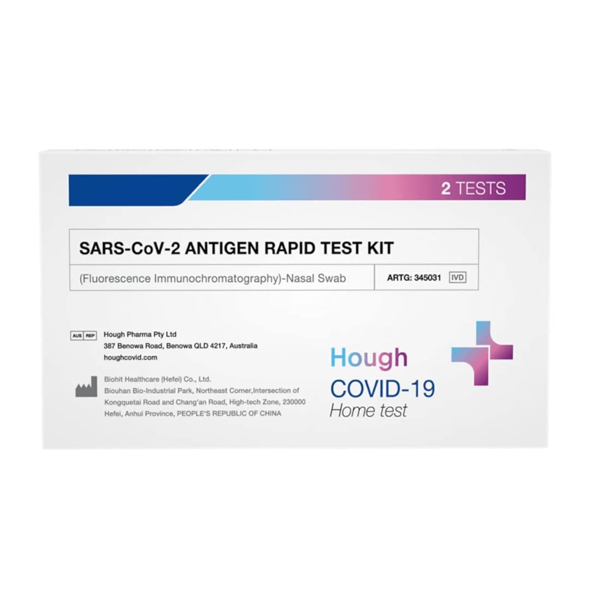 SARS-CoV-2 Antigen Rapid Test Kit Nasal Swab - 2pk
