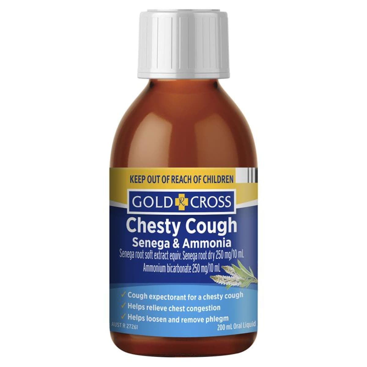 Gold Cross Chesty Cough Senega & Ammonia 200ml