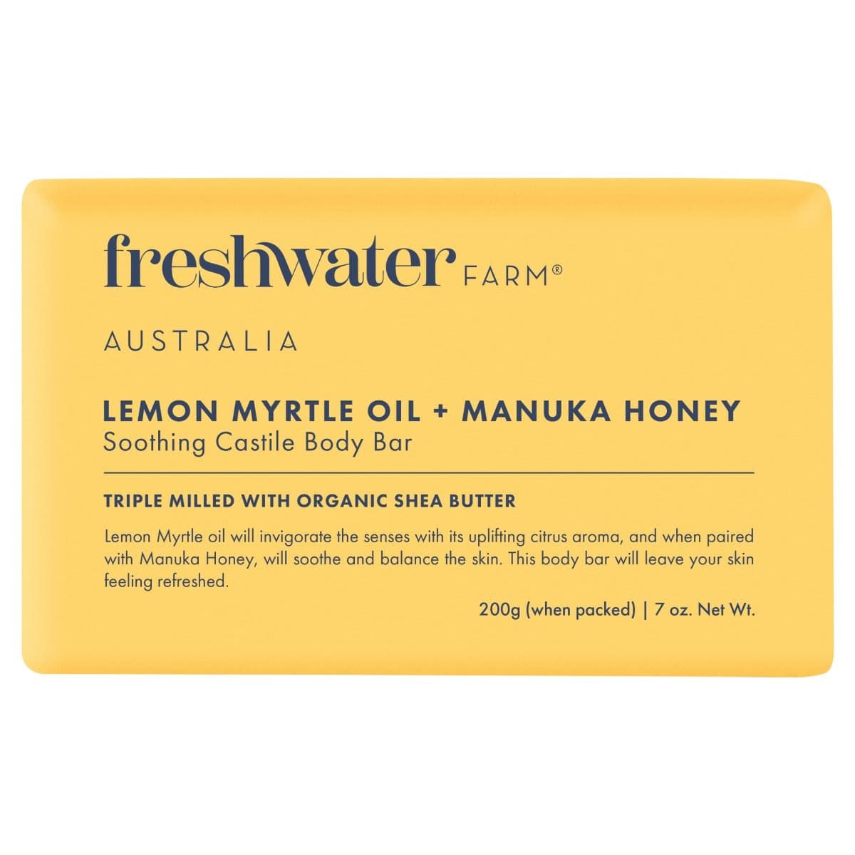 Freshwater Farm Lemon Myrtle + Manuka Honey Body Bar 200g