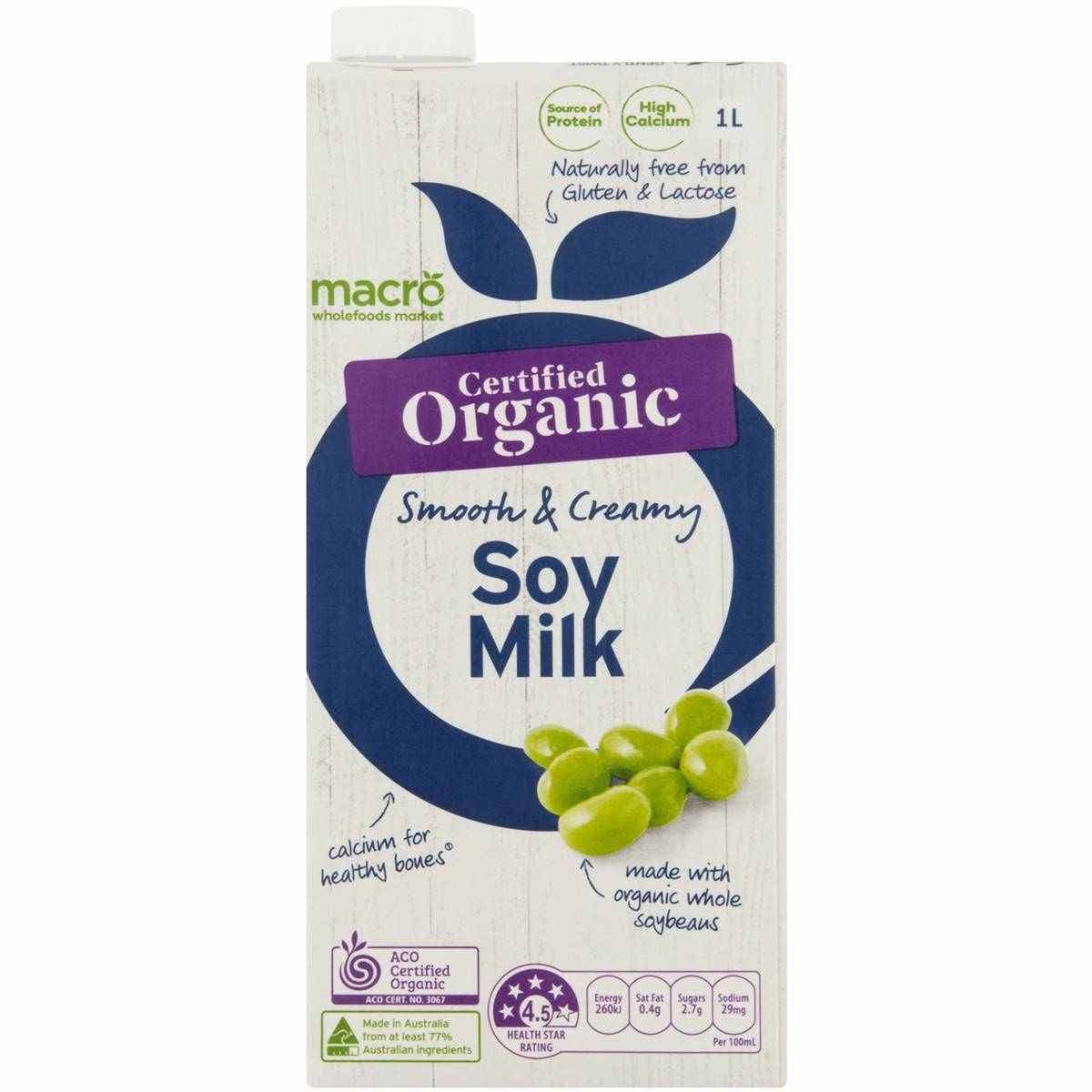 Macro Organic Soy Milk 1L