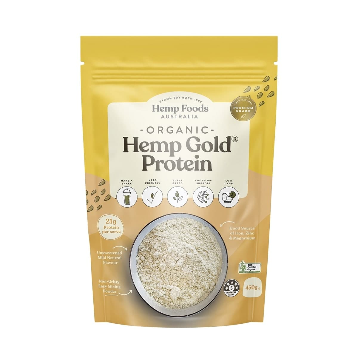 Hemp Foods Australia Organic Hemp Gold Protein 450g