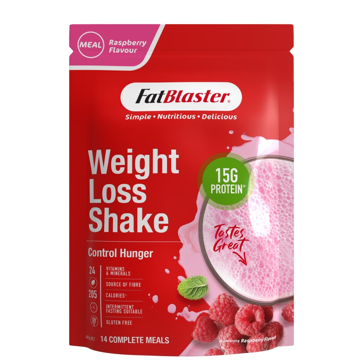 Naturopathica FatBlaster Weight Loss Shake Raspberry 465g
