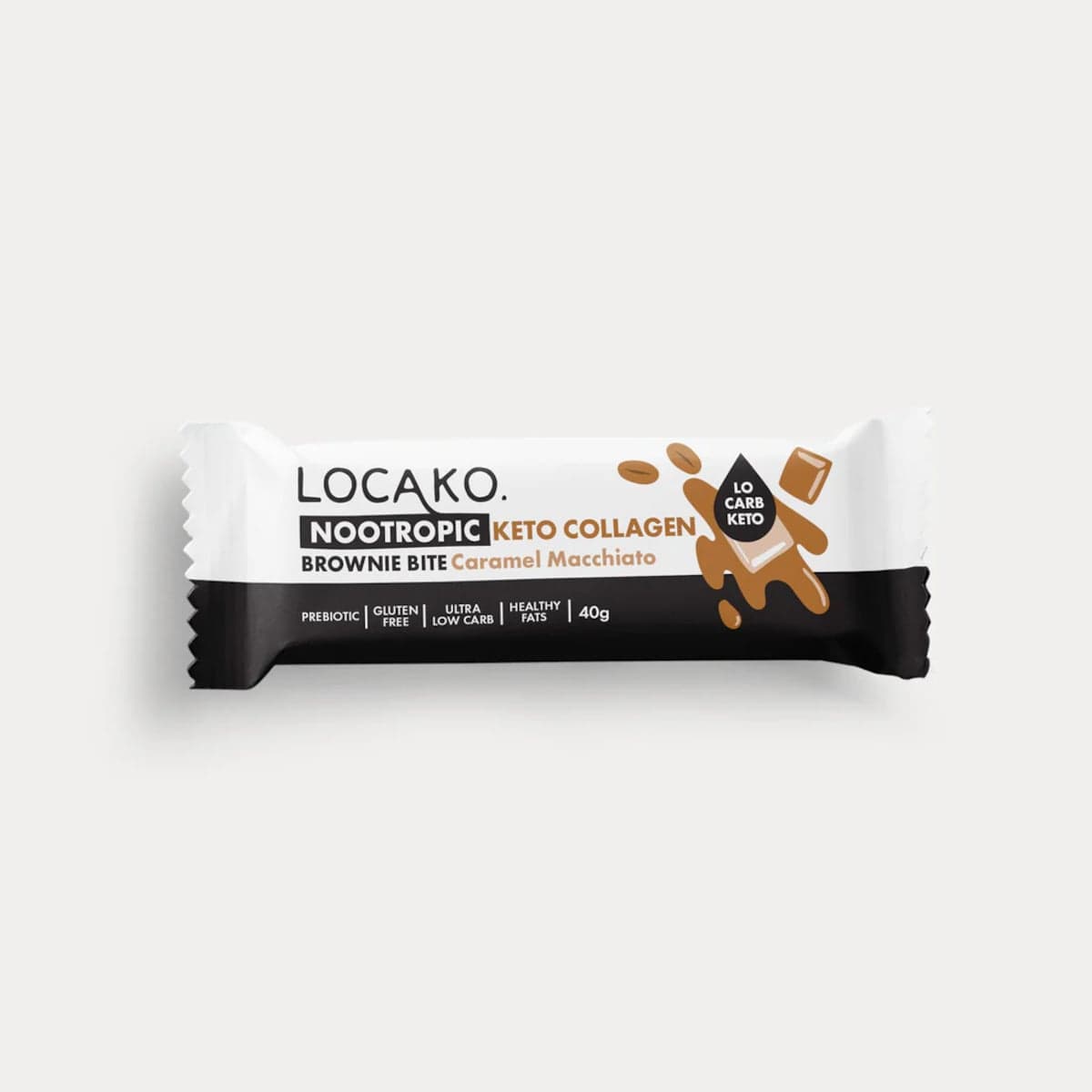 Locako Keto Collagen Brownie Bite Caramel Macchiato 40g