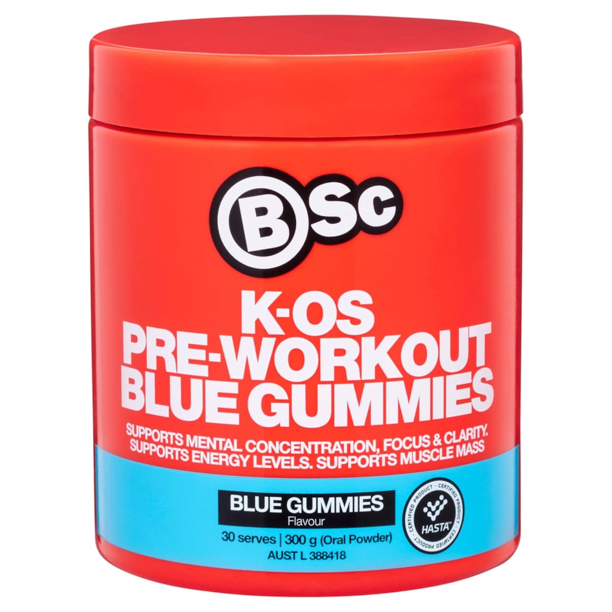 BSc K-OS Pre-Workout Blue Gummies 300g