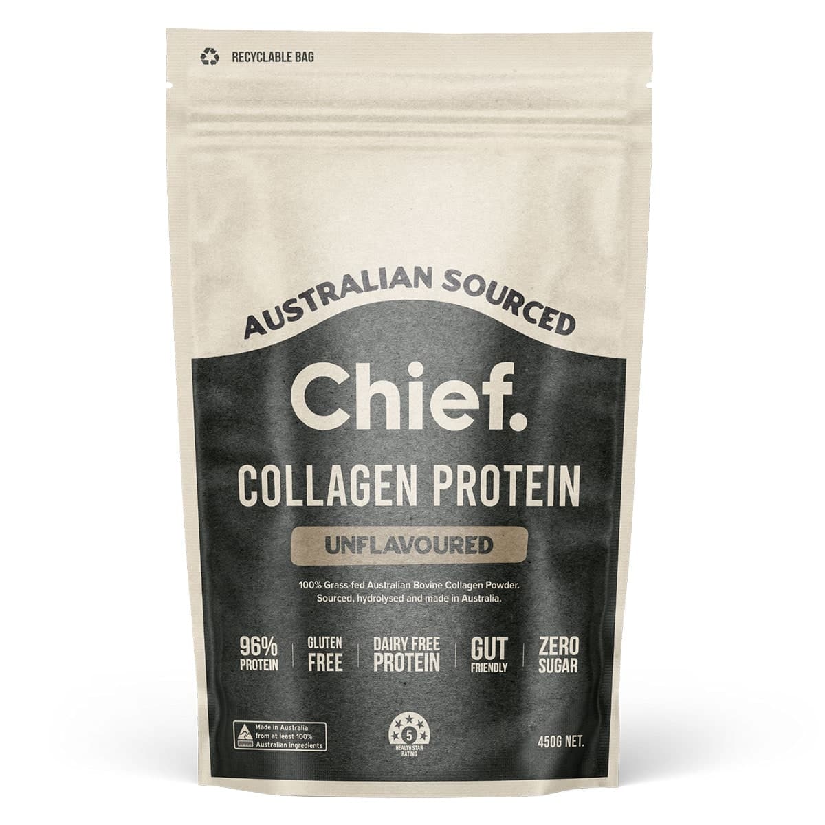 Chief Australian Collagen Protein Powder Unflavoured 450g