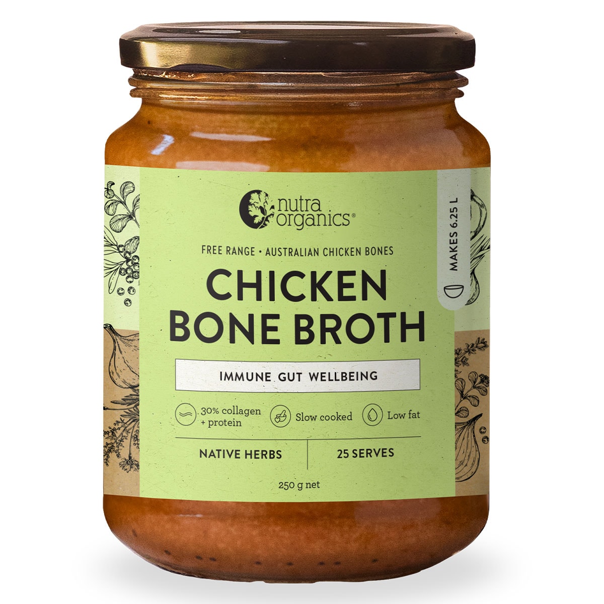 Nutra Naturals Chicken Bone Broth Concentrate - Native Herbs 250g