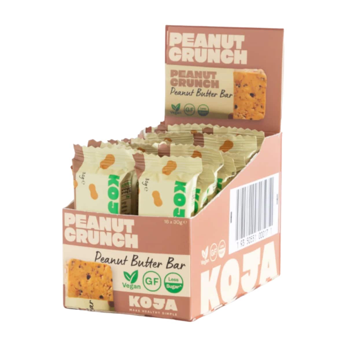 Koja Peanut Crunch Peanut Butter Bars Box 16 x 30g