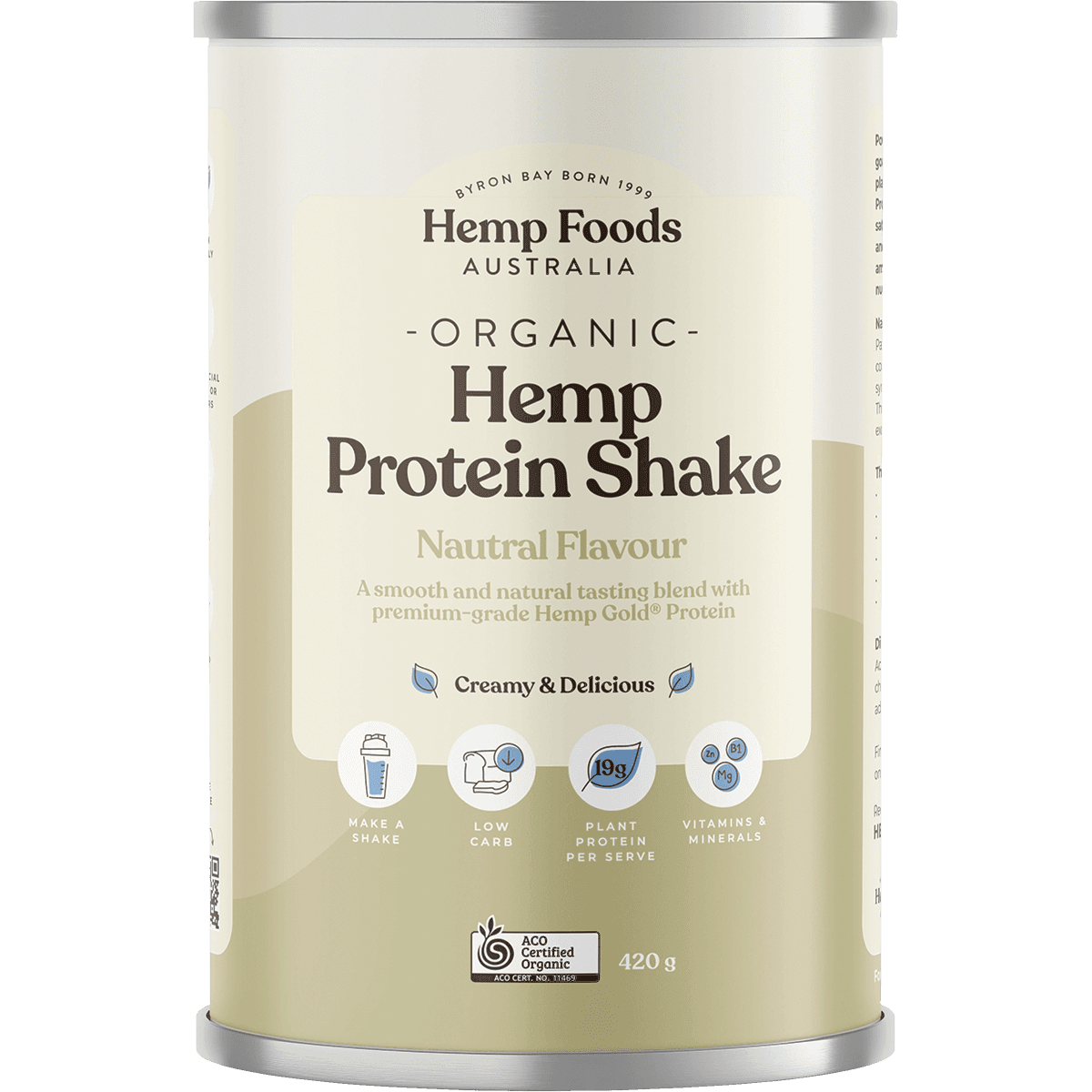 Hemp Foods Australia Organic Hemp Protein Powder Natural 420g