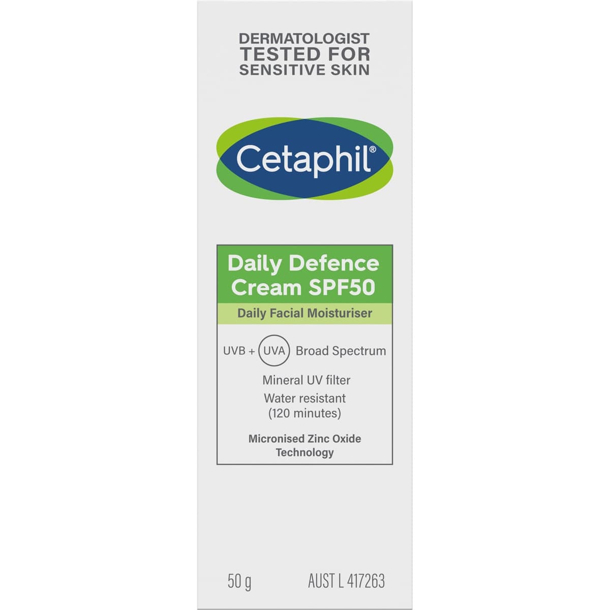 Cetaphil Daily Defence Moisturiser SPF50* 50g