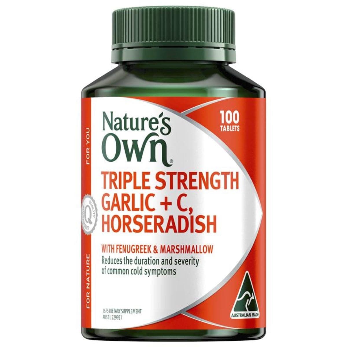 Nature's Own Triple Strength Garlic+C Horseradish 100 Tablets