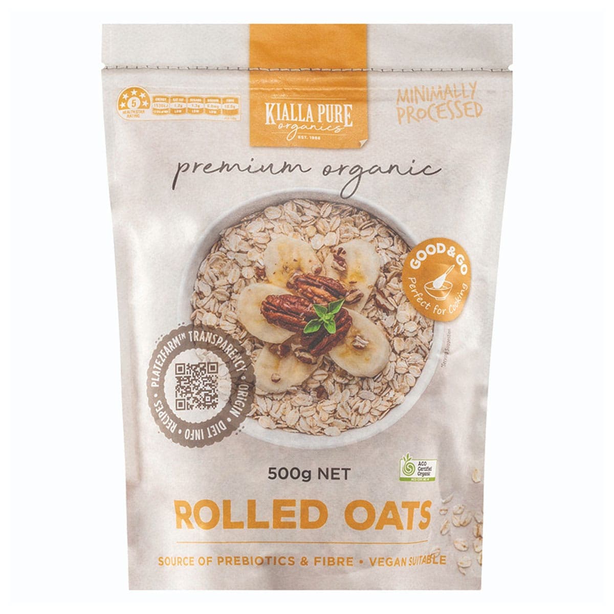 Kialla Organic Rolled Oats 500g