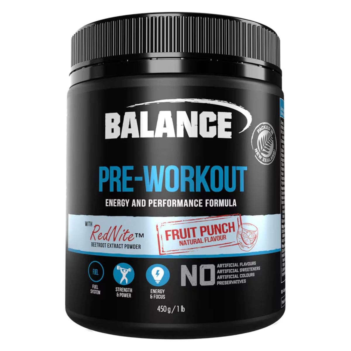 Balance Pre Workout Powder Fruit Punch 450g