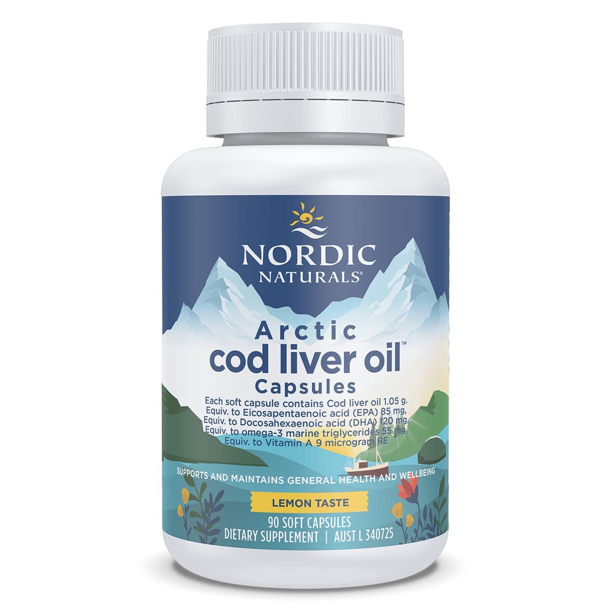 Nordic Naturals Arctic Cod Liver Oil Lemon 90 Soft Gels