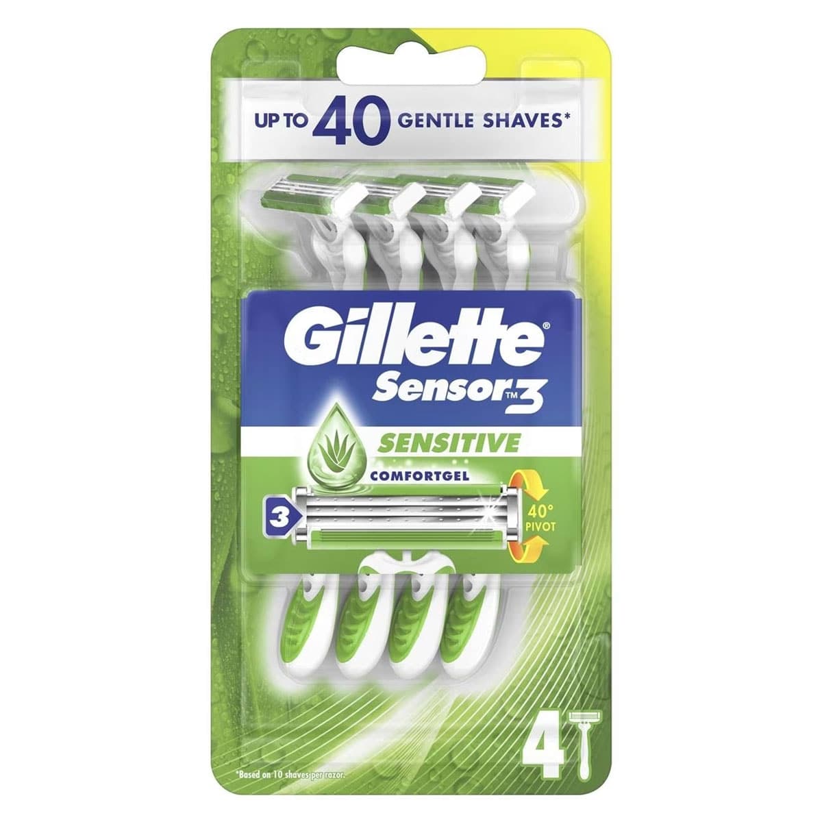 Gillette Sensor 3 Sensitive Disposable Razors 4 Pack
