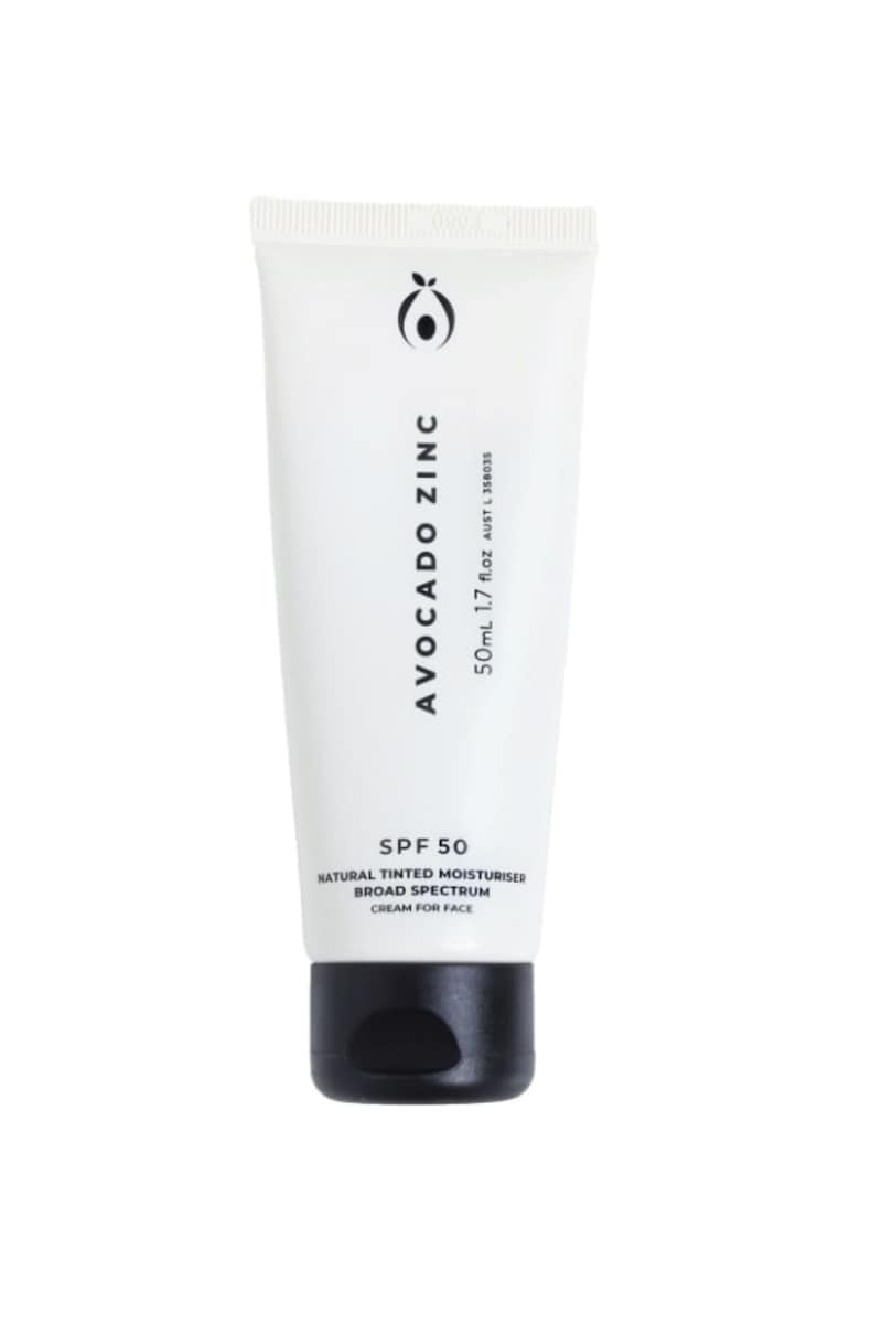 Avocado Zinc Natural Tinted Moisturiser Light - Medium SPF50 50ml