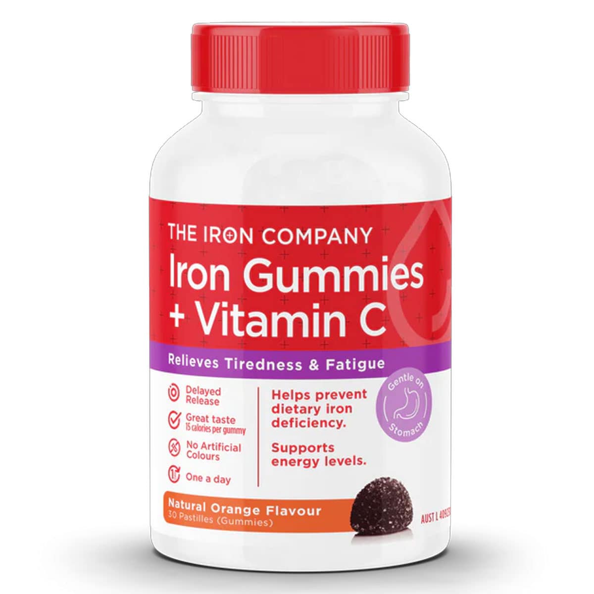 The Iron Company Iron + Vitamin C Gummies Orange 30 Pack