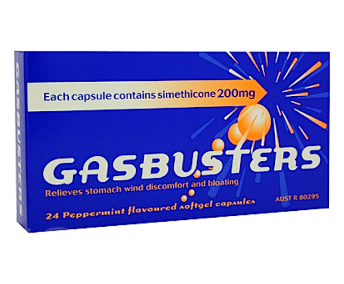 Gasbusters 200mg Capsules Peppermint 24 Pack