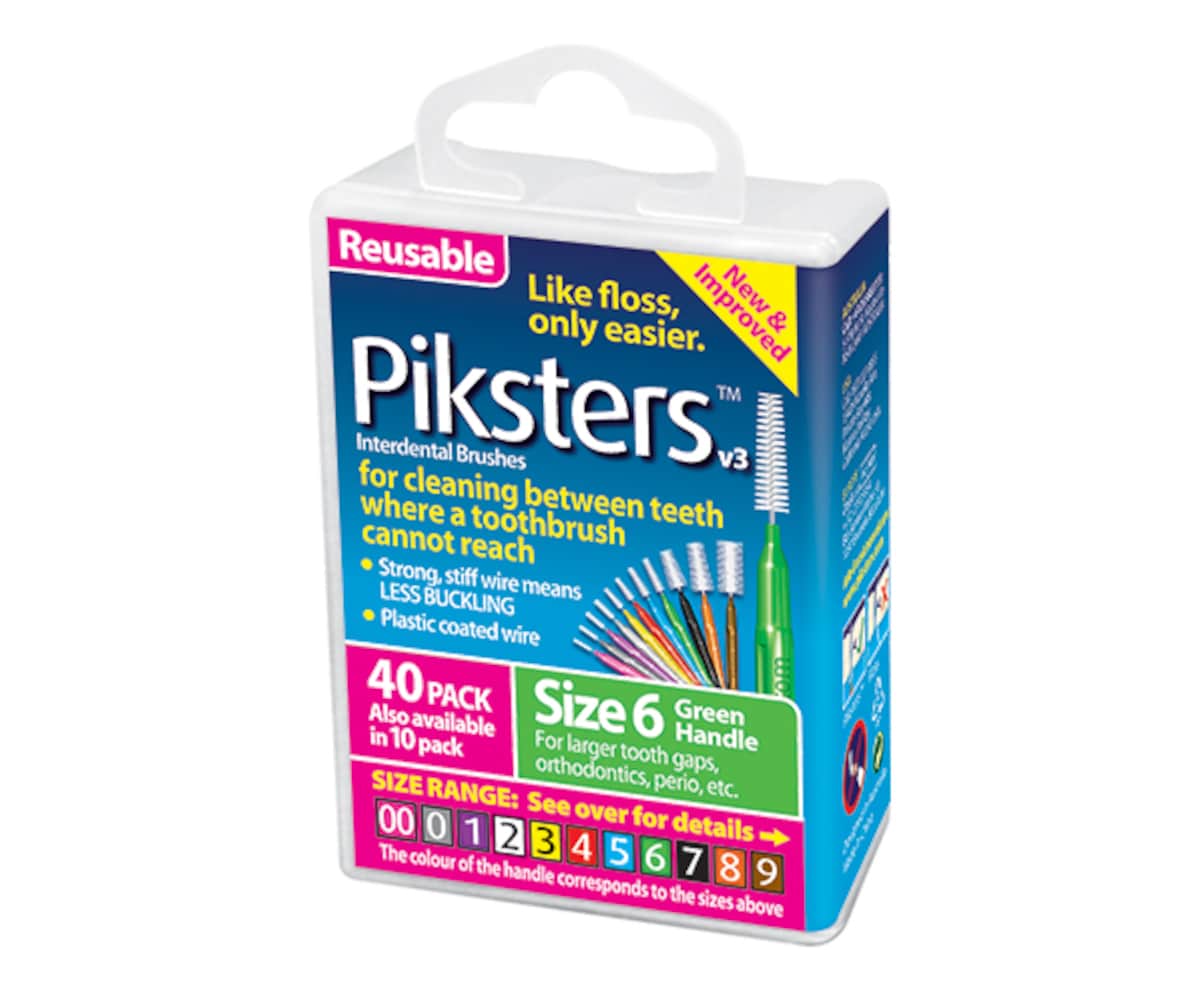 Piksters Interdental Brushes Size 6 Green 40 Pack
