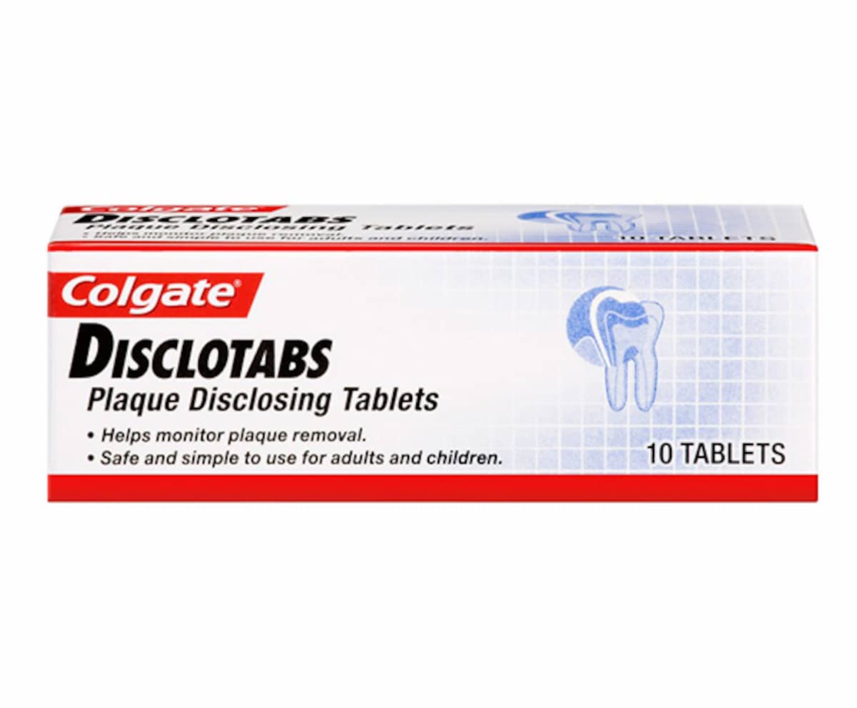 COLGATE DISCLOTABS PLAQUE DISCLOSING TABLETS 10 PACK