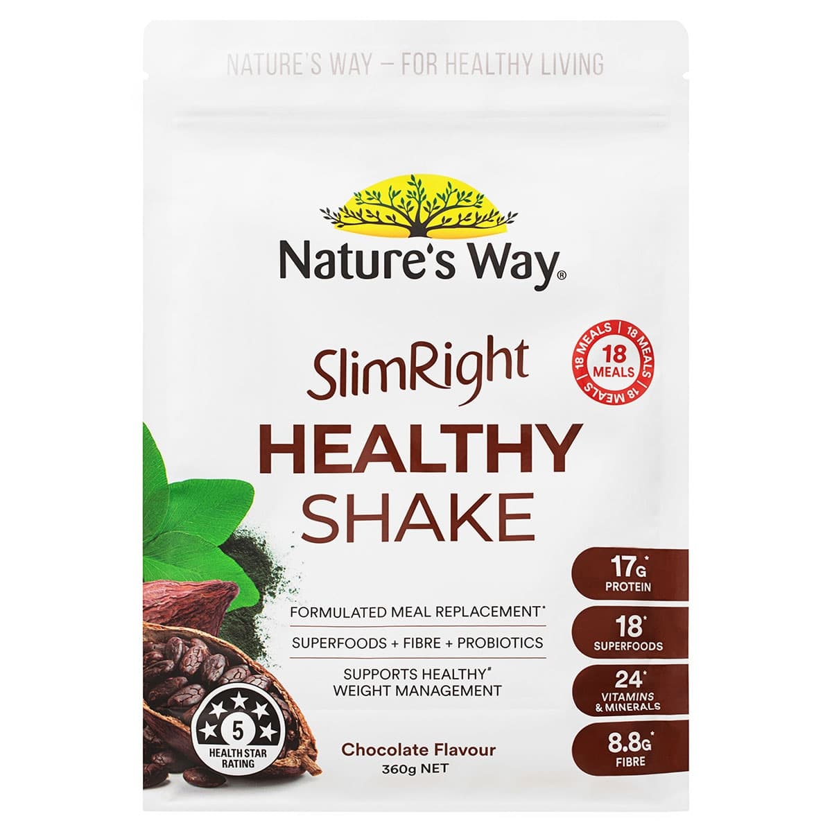 Nature's Way SlimRight Healthy Chocolate Shake 360g