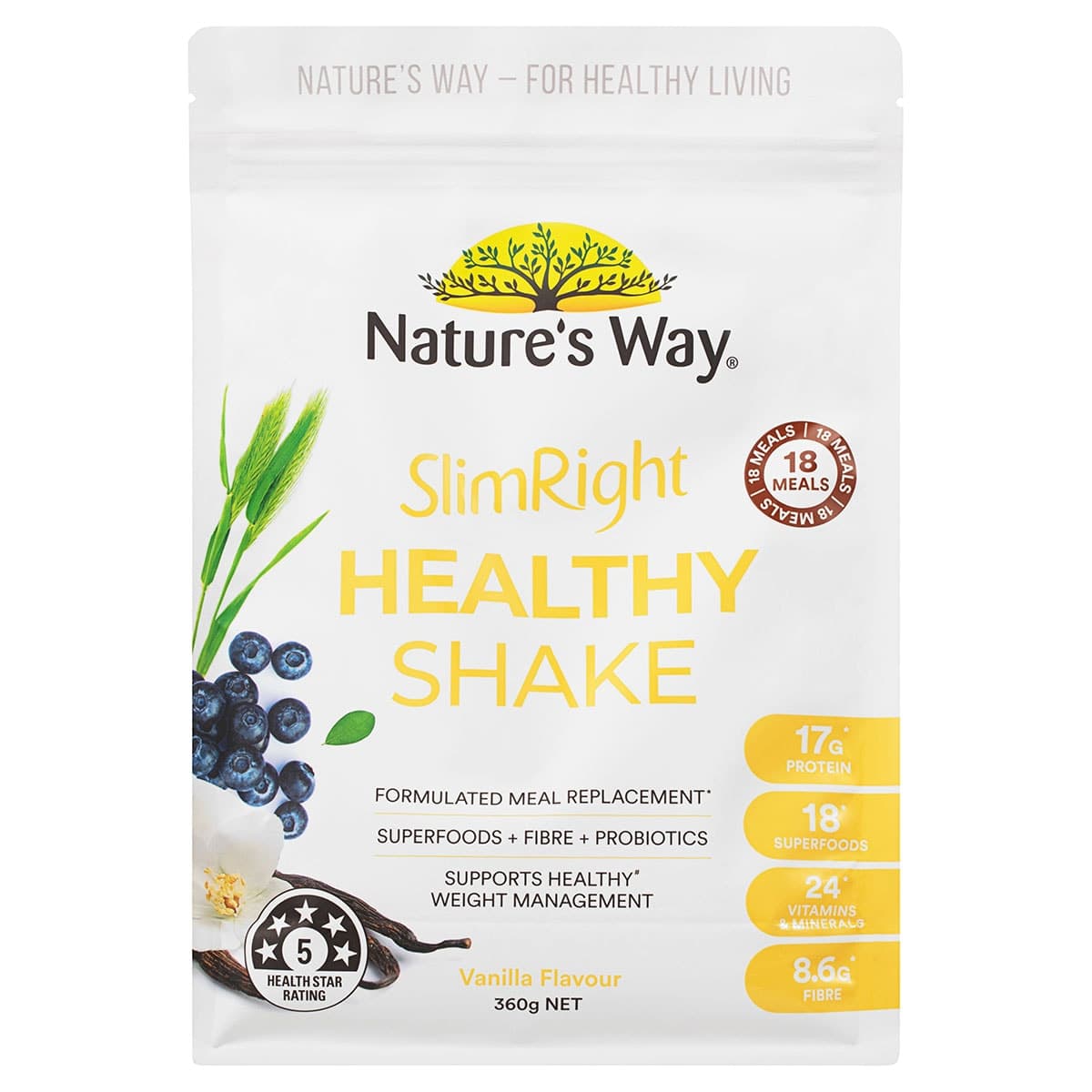 Nature's Way SlimRight Healthy Vanilla Shake 360g