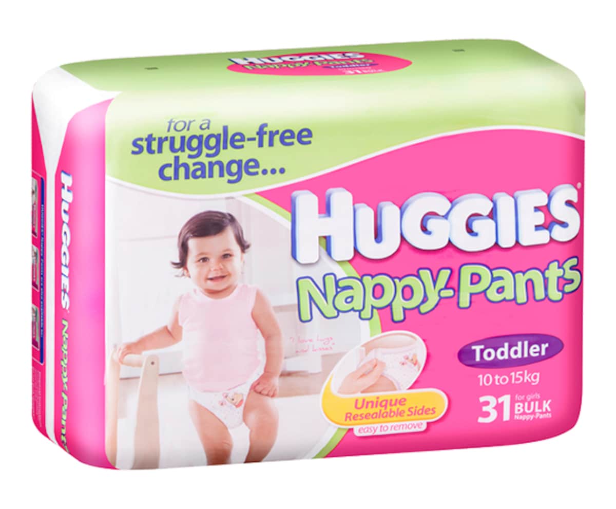 HUGGIES NAPPY PANTS TODDLER GIRL 31 PACK NAPPY PANTS