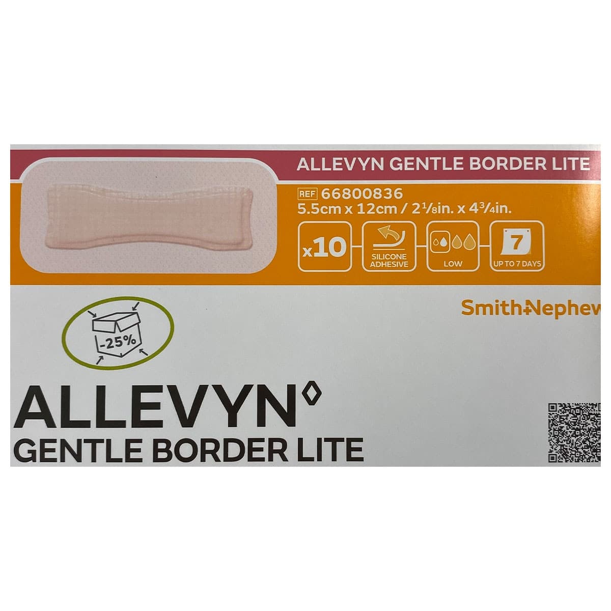 ALLEVYN Gentle Border Lite 5.5cm x 12cm 10 Pack by Smith & Nephew