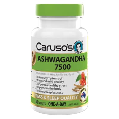 Carusos Ashwagandha Withania 7500 50 Tablets
