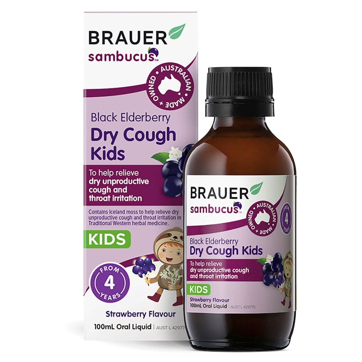 Brauer Black Elderberry Dry Cough Kids 100ml