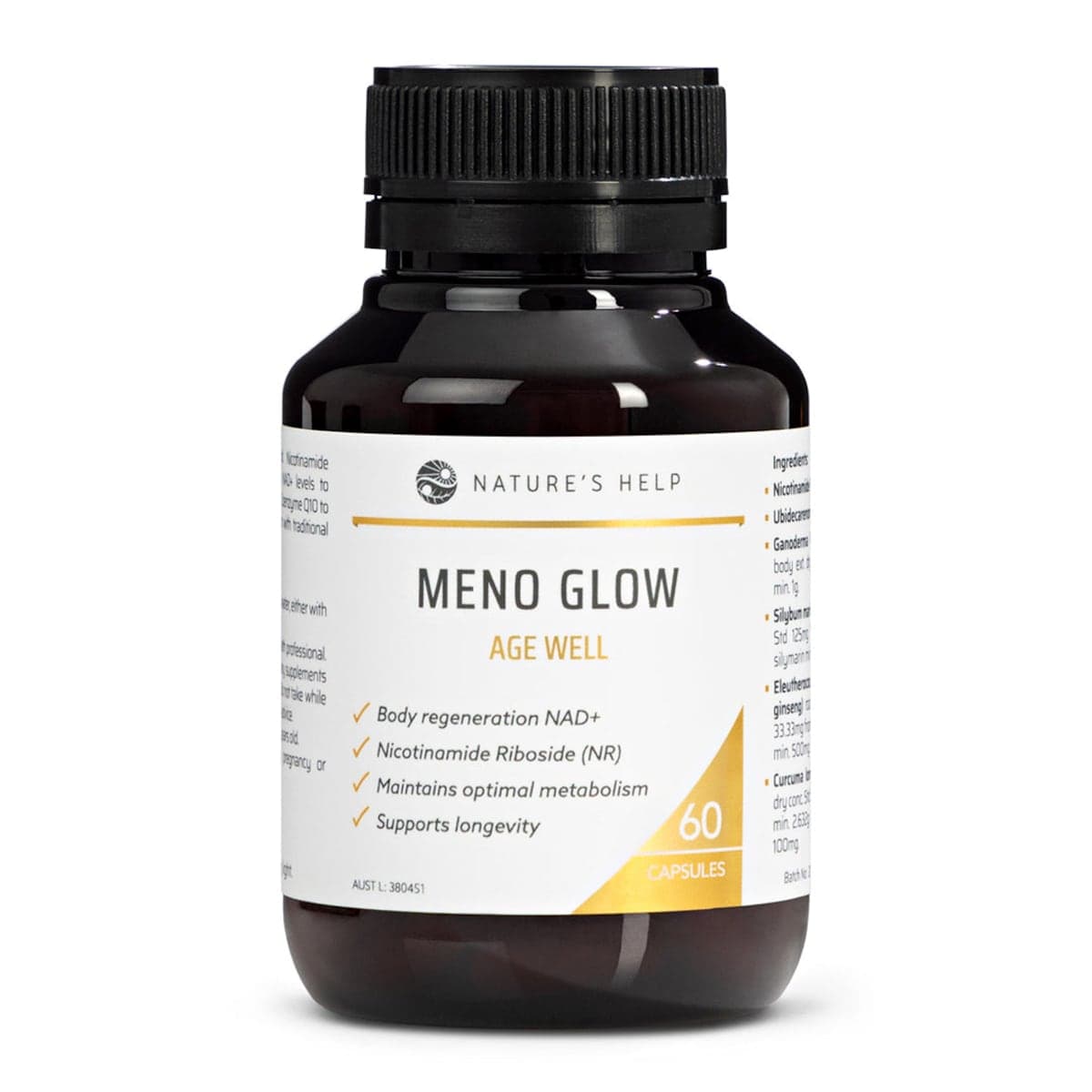 Nature's Help Meno Glow with NAD and CoQ10 60 Capsules