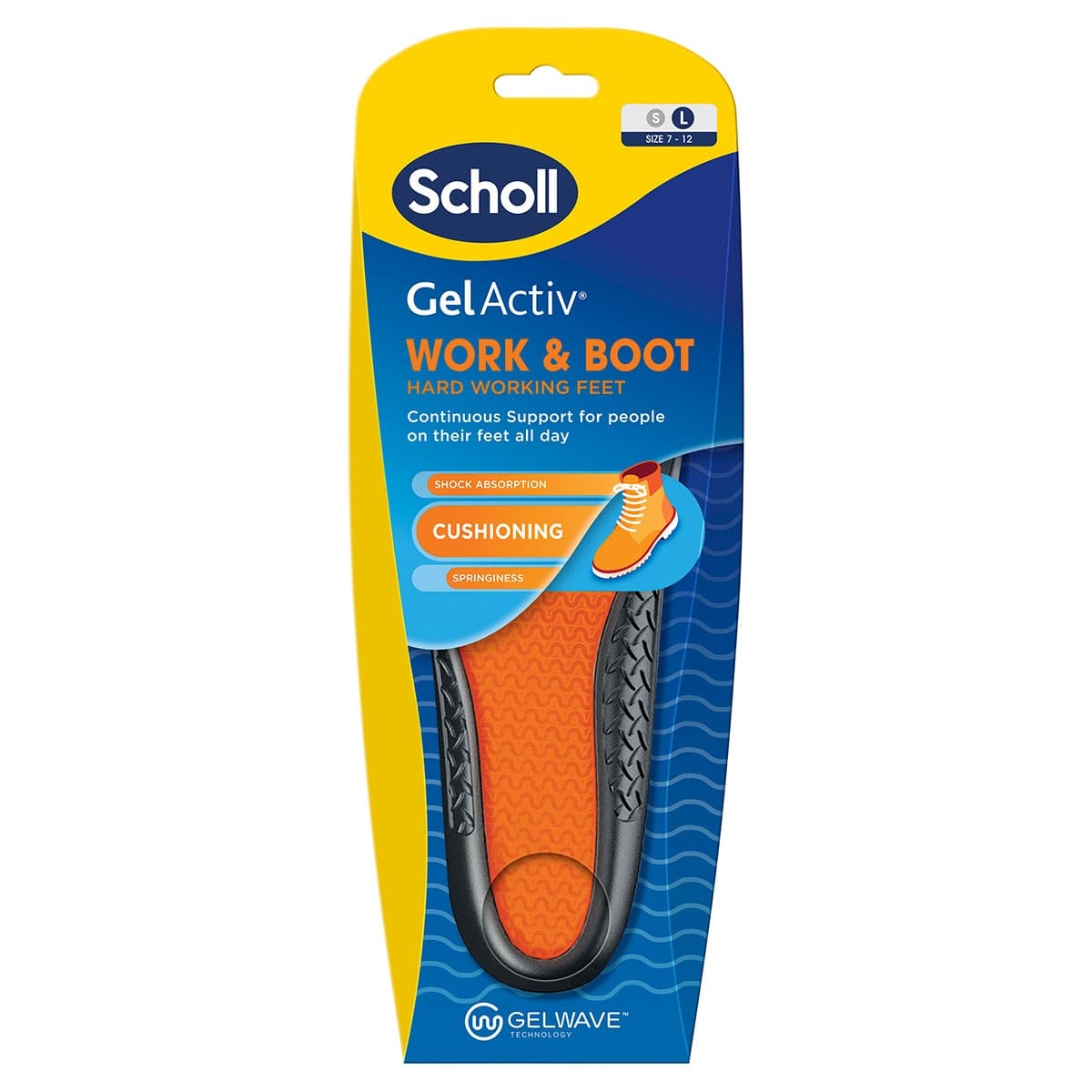 Scholl Gel Activ Work & Boot Insoles Large 1 Pair