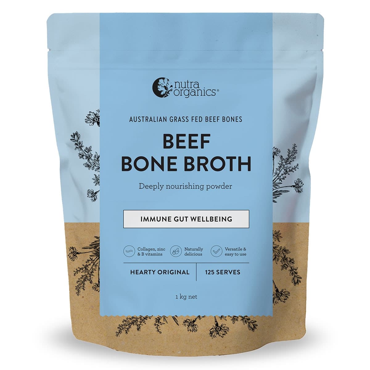 Nutra Organics Beef Bone Broth Hearty Original 1kg