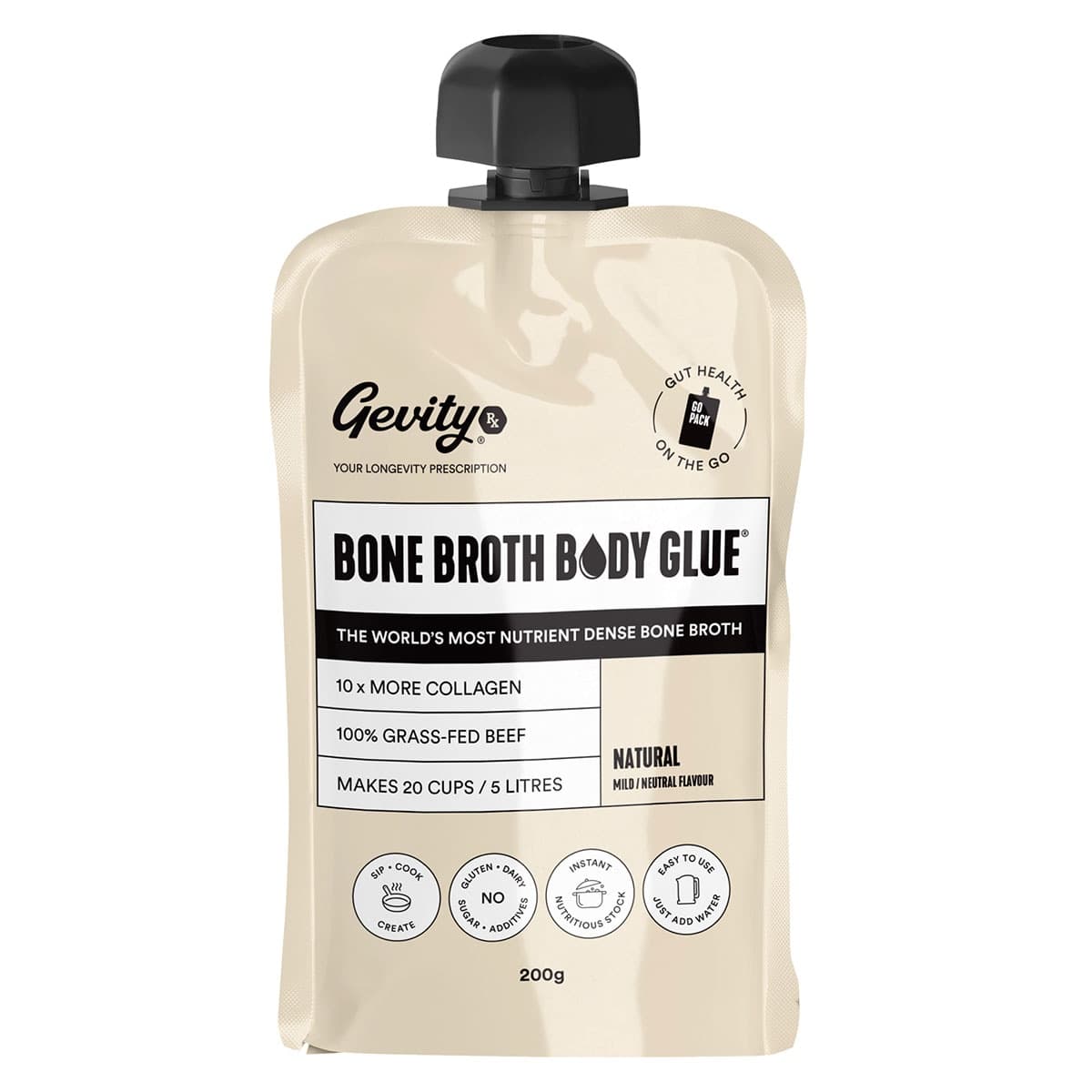Gevity Rx Bone Broth Body Glue On The Go Natural 200g