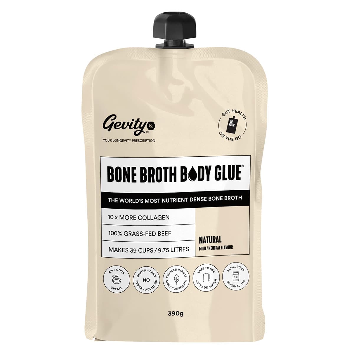 Gevity Rx Bone Broth Body Glue On The Go Natural 390g