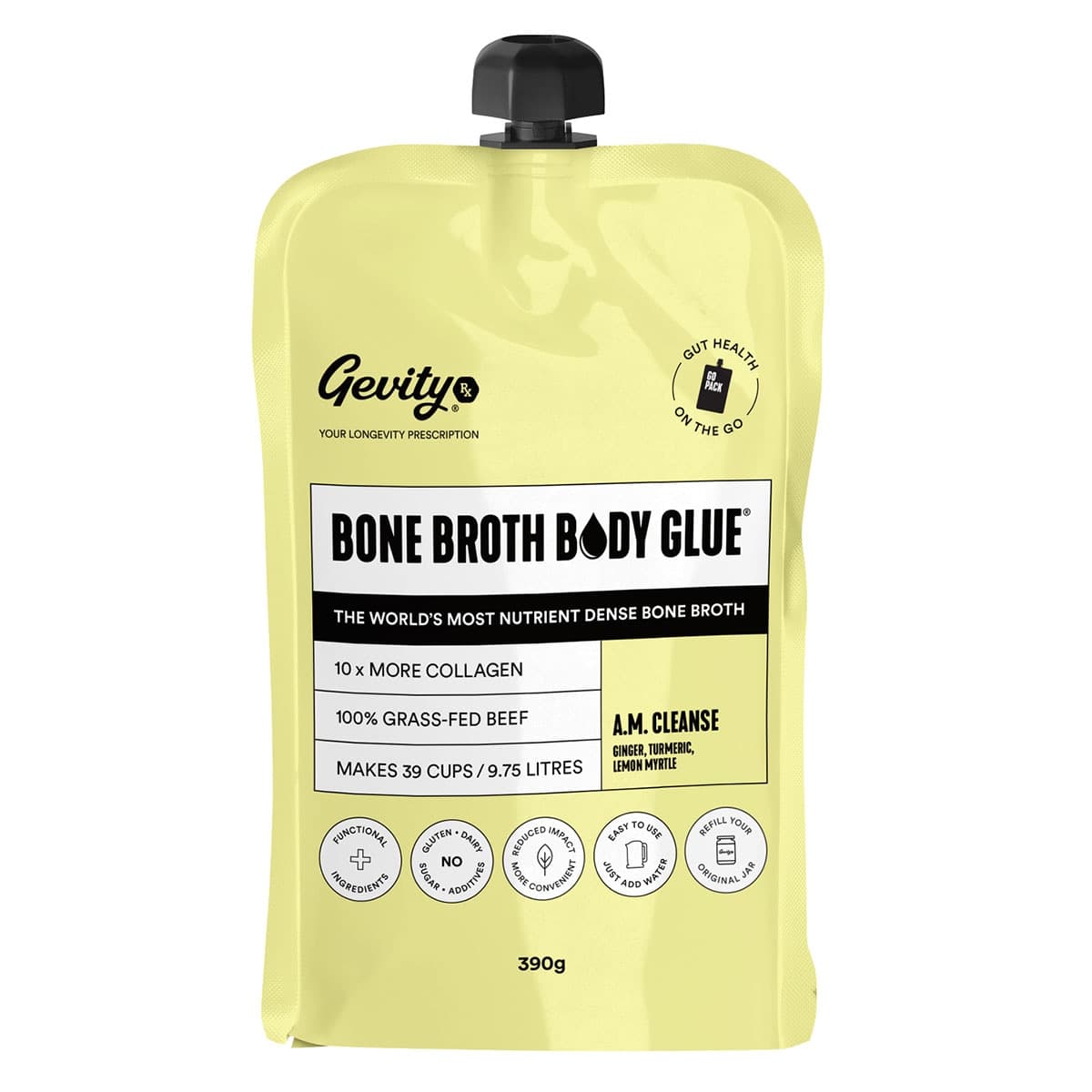 Gevity Rx Bone Broth Body Glue On The Go A.M. Cleanse 390g