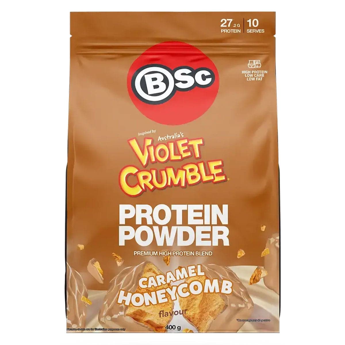 BSc x Violet Crumble Protein Powder Caramel Honeycomb 400g