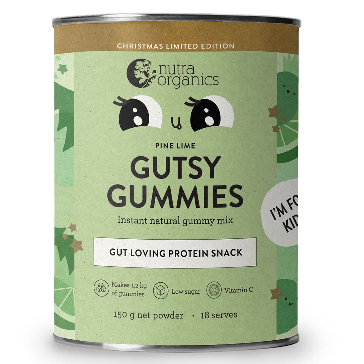 Nutra Naturals Christmas Gutsy Gummies Pine Lime 150g