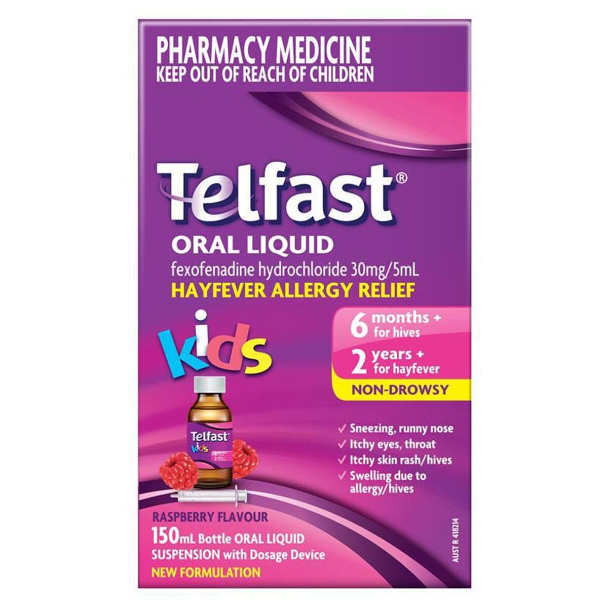 Telfast Kids Oral Liquid Hayfever Allergy Relief 150ml (New Formulation)