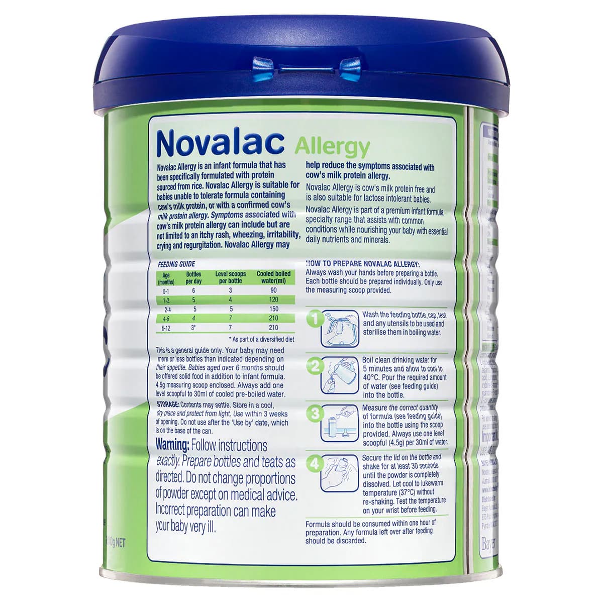 Novolac Rice Based Formula Novalac Allergy Rice Based Infant Formula 800g | Healthylife