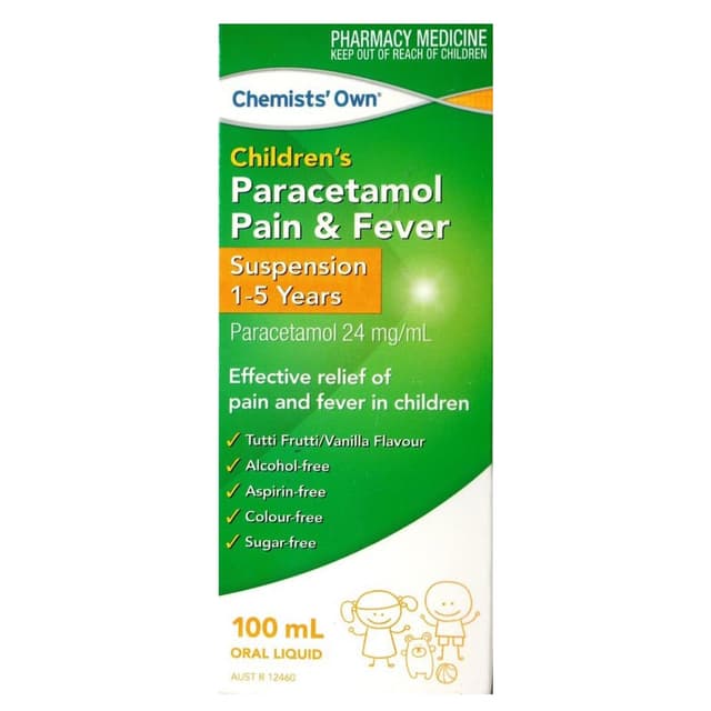 Chemists Own Children's Paracetamol Suspension 1-5 Years 100ml ...
