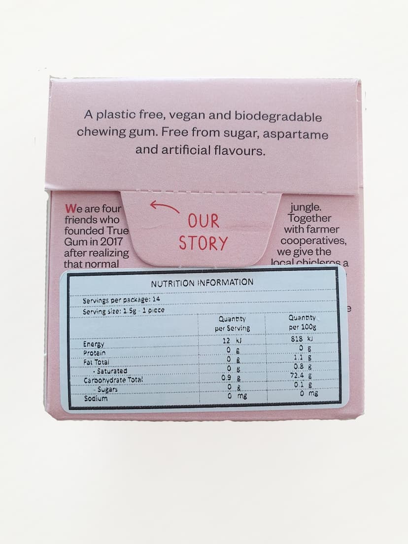 True Gum Raspberry & Vanilla Gum 21g | Healthylife